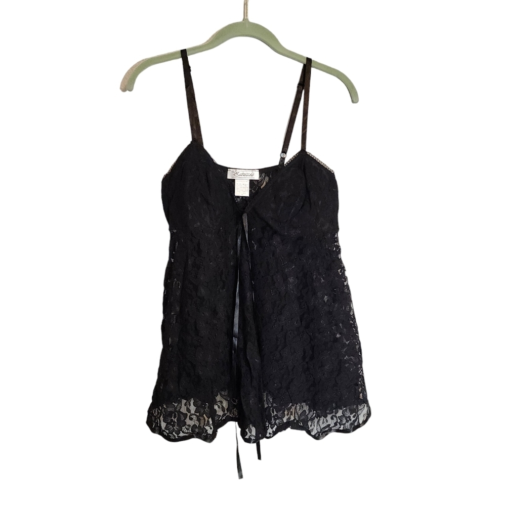 ESCANTE x VINTAGE sheer lace teddy‎ in black size 1X
